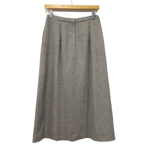 Vintage Pure Camel Hair High Waisted Midi Skirt Women's Sz 10 Gray - Picture 4 of 8